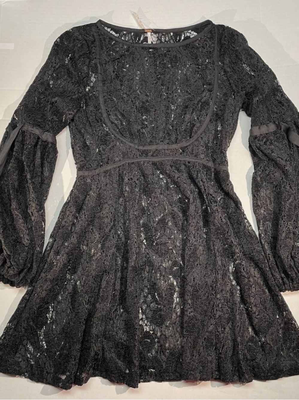 Free People Ruby Lace Mini Dress Black Women's Size Small